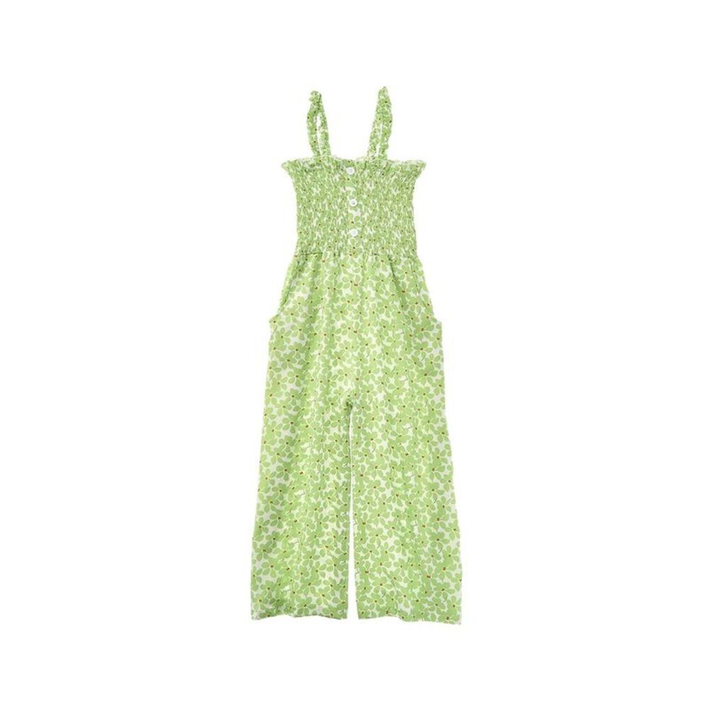 Marion Girls  Floral Romper, Green